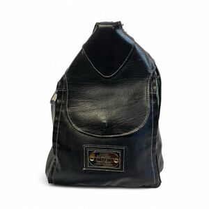 DYNASTY BLACK SLING BAG WITH ZIPPER DETAIL WOMAN